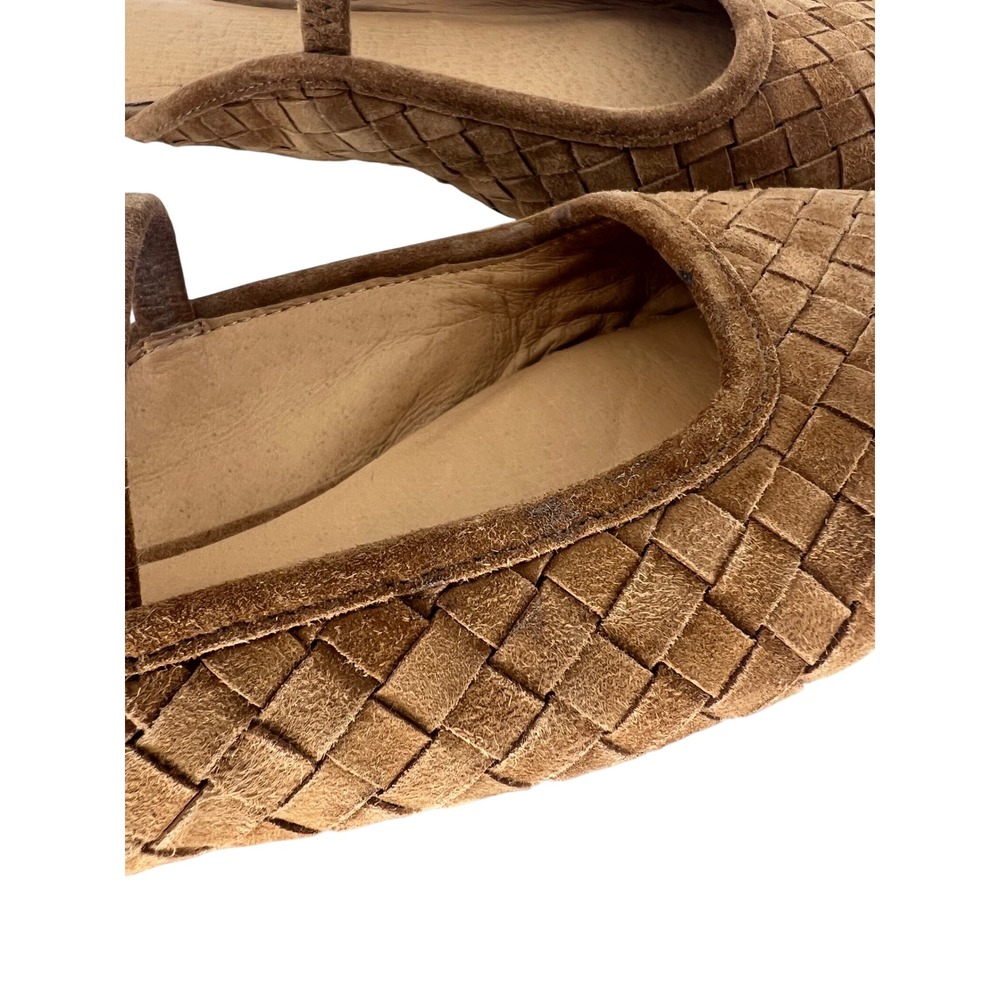 Madewell Greta Ballet Flat Mule Warm Hickory Woven Suede Leather Shoes Size 8 - Picture 13 of 14